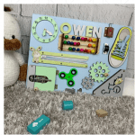 Компактний дитячий бізіборд з дерева 30х40 см - image-0